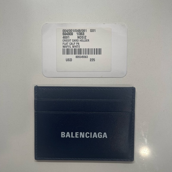 Balenciaga Dark Blue Card Holder - Picture 1 of 5